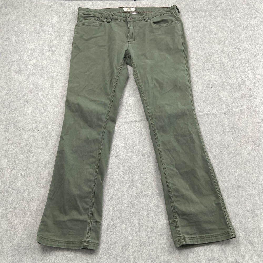 Mountain Khakis Pants Womens 14 (37x30) Green Twill Classic Bootcut Stretch